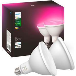 Philips Hue PAR38 100W Smart LED Bulb (2-Pack) White and Color Ambiance - Best Buy $120