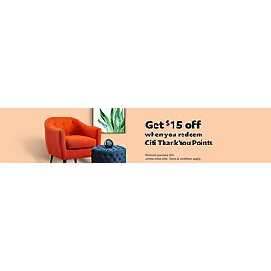 YMMV: Get $15 off when you use Citi ThankYou Points towards an Amazon.com purchase of $50 or more