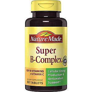 Nature Made Super B-Complex Tablets, 60 Count for Metabolic Health† (Packaging May Vary) $3.99