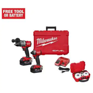 Milwaukee M18 Fuel 18v Brushless Hammer Drill & Impact Driver Kit w/ 11PC Hole Saw Set $244.58 Home Depot Hack