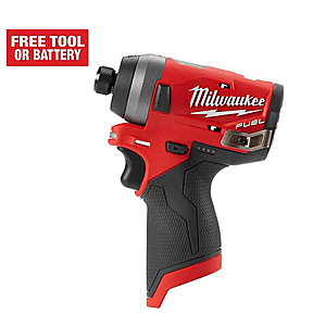Milwaukee M12 FUEL 12V Lithium-Ion Brushless Cordless 1/4 in. Hex Impact Driver (Tool-Only) 2553-20 - $44.96