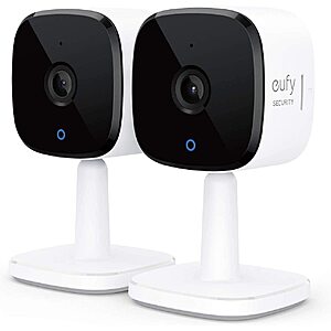 eufy Security Solo IndoorCam C24 2-Cam Kit, 2K Security Indoor Camera, Plug-in Camera with Wi-Fi, Human and Pet AI, 2-pack $59.49