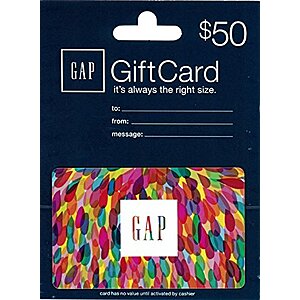 $50 Gap Gift Card for $40 + Free Shipping - Amazon