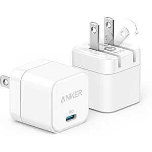 2-Pack Anker 20W Foldable USB-C Chargers w/ PowerPort III $14.39 & More + Free Shipping w/ Prime or $35+ orders