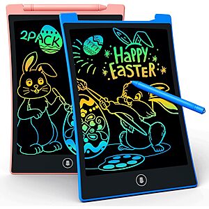KOKODI Kids Toys 2 Pack LCD Writing Tablet, Colorful Toddler Drawing Pad Doodle Board Erasable, Educational Learning Toys Birthday Gifts for Boys Girls Age 3 4 5 6 7 8 (B - $5