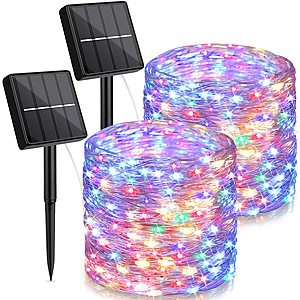 2-Pack 72' TOBUSA 200 LED Waterproof Solar Powered Fairy Lights (Multicolor) $11 + Free Shipping
