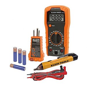 Klein Tools Test Kit with Multimeter, Non-Contact Volt Tester, Receptacle Tester - $32.88