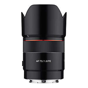 Samyang Lenses: AF 75mm F1.8 Full Frame Telephoto Lens for Sony E Mount $237 & More + Free S/H