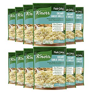 12-Count 4.4-Oz Knorr Creamy Garlic Shells Pasta $11.45 & More
