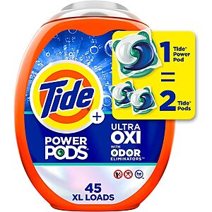 45-Count Tide Ultra OXI Power PODS with Odor Eliminators + $3 Amazon Credit $14.50 & More w/ S&S