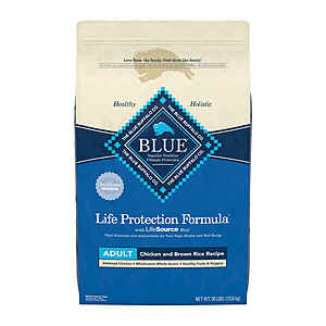 50% Off Pet Food & Treats: 30-lbs Blue Buffalo Adult Dog Life Protection Formula $32.50 & More + Free S/H $49+ Orders