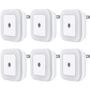 6-Pack Uigos LED Plug-In Dusk-to-Dawn Night Light $6, 12-Pack $9.60 & More + Free Shipping w/ Prime or $35+