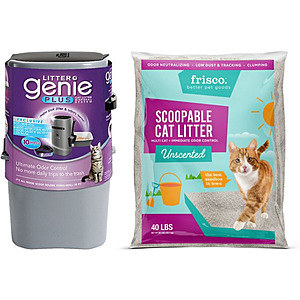 40-Lbs Frisco Multi-Cat Unscented Clumping Clay Cat Litter + Litter Genie Plus Cat Litter Disposal System $14.25 w/ Autoship & More + F/S $49+