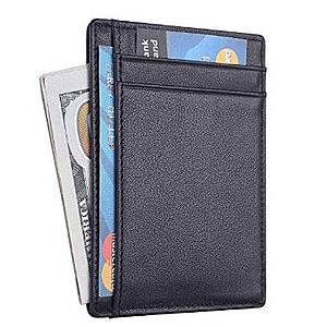 Amazon Lightning Deal: Travelambo RFID Front Pocket Minimalist Slim Wallet Genuine Leather Small Size $5.99