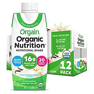 12-Ct 11-Oz Orgain Organic Protein Nutritional Shake (Vanilla Bean) $16.51 w/ S&S + Free Shipping w/ Prime or $25+