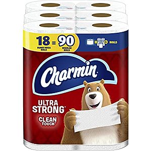 18-Count Charmin Ultra Strong Clean Touch Family Mega Rolls Toilet Paper $17.60