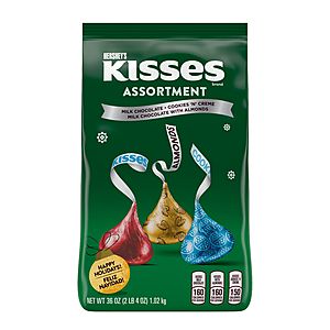 Hershey's Kisses Chocolate Holiday Assortment Candy Bag, 36 Oz for $4.74