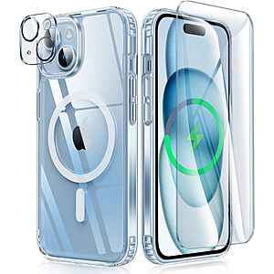 iPhone 15 Case: Support Magnetic Charging Military Grade Drop Protection Anti Yellowing Cell Phone Cover $2.8