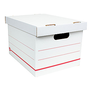 Office Depot Brand Standard Duty Corrugated Storage Boxes LetterLegal Size 15 x 12 x 10   60percent Recycled WhiteRed Pack Of 10 - $11.33