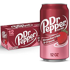 12-Cans 12-Oz Dr. Pepper Strawberries & Cream Soda $4.20 w/ Subscribe & Save
