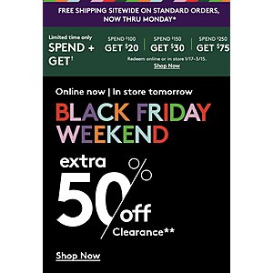 Nordstrom Rack: EXTRA 50% OFF red-tag clearance + Free Shipping No Minimum