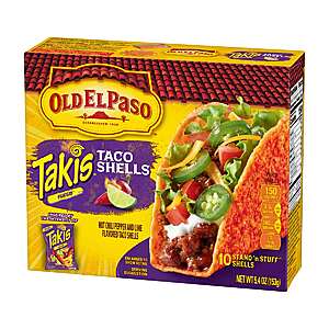 Old El Paso Takis Fuego Stand 'N Stuff Taco Shells, 10 Ct - $1.27