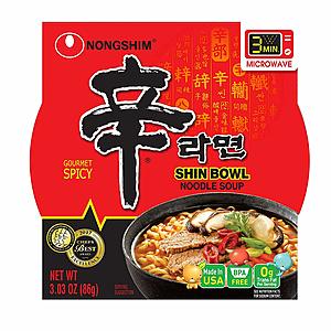 Nongshim Shin Bowl Noodle Soup, Gourmet Spicy, 3.03 Ounce (Pack of 12) - $7.00 @ Amazon.com w/coupon and S&S