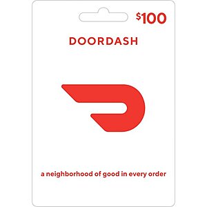 $100 DoorDash Gift Card (Digital or Physical) $85