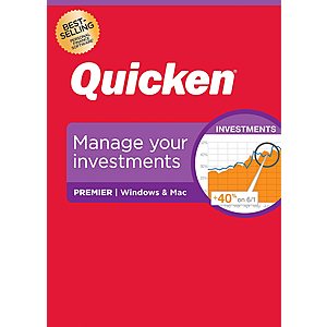 Quicken 40% off :: Deluxe $31.19 :: Premier - $46.79 :: Home and Business - $62.39 (Office Depot)