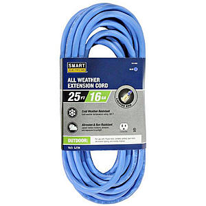 Smart Electrician 25 ft. 16/3 Light-Duty All-weather Outdoor Extension Cord at Menards BOGO Free -- 2 for $10