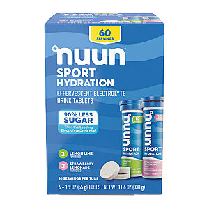 Nuun Sport Lemon Lime & Strawberry Lemonade tablets 60  count - $3.98 BJ's YMMV
