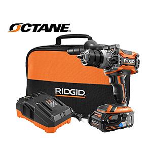 RIDGID 18-Volt OCTANE LIthium-Ion Cordless Brushless 1/2 in. Hammer Drill Kit with OCTANE 3.0 Battery, Charger, and Bag - intentional repost., B & M only, YMMV $80