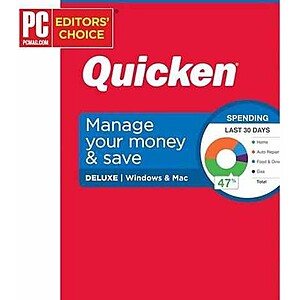 1-Year Quicken Personal Finance (Windows/Mac): Premier $42, Deluxe $32 & More + Free S&H