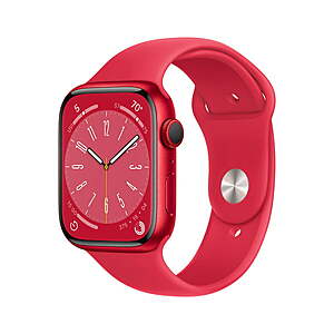 Apple Watch Series 8 GPS + Cellular 45mm (PRODUCT)RED Aluminum Case (S/M) $229 & More + Free Shipping