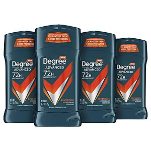 4-Count 2.7-Oz Degree Men's Antiperspirant Deodorant (Adventure) $9.60 w/ Subscribe & Save