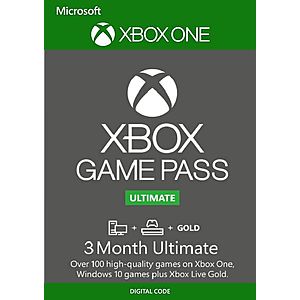 3-Month Xbox Game Pass Ultimate Membership (Xbox One Digital Code) $24.89