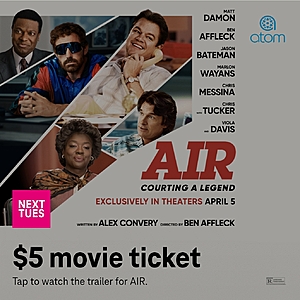 T-Mobile Customers via Tuesdays app 4/4/23: $5 Air movie ticket, $5 Qdoba credit, 50% off LegoLand, 30% off Designer Shoe Warehouse, free photo book*, 10 cent Shell gas discount
