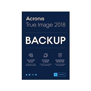 Acronis True Image 2018 - 1 Device (DVD Case) - $30 Free After Rebate FAR