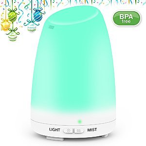 Essential Oil Diffuser,120ml Ultrasonic Aroma Diffuser Aromatherapy Diffuser Cool Mist Humidifier with 7 Colors LED 50% OFF @$5.99+FS