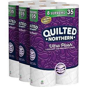 24-Count Quilted Northern Ultra Plush Supreme Rolls Toilet Paper $19.30 w/ Subscribe & Save
