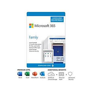 15-Month Microsoft 365 Family (6-Users) + Norton 360 Antivirus (1-Device) $75 (Digital Download) & More
