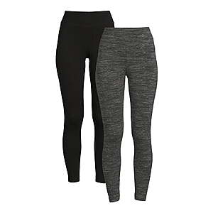 2-Pack Time and Tru Women's 27" High Rise Knit Leggings (Various Colors, Sizes XS-XXL) $10 + Free S&H w/ Walmart+ or $35+