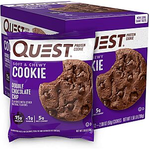 12-Count 2.08-Oz Quest Nutrition Protein Cookies (Double Chocolate Chip) 2 for $30.45 w/ Subscribe & Save + Free S/H