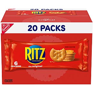 20-Pack 0.68-Oz Ritz Snack Pack Crackers (Original) $6.15 w/ Subscribe & Save