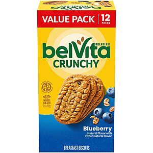 12-Packs belVita Crunchy Blueberry or Oat Breakfast Biscuits (4 per pack) $5.19 w/ S&S + Free Shipping w/ Prime or on $35+