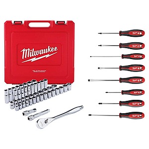 Milwaukee 1/2 drive metric/sae socket set with screwdrivers $159
