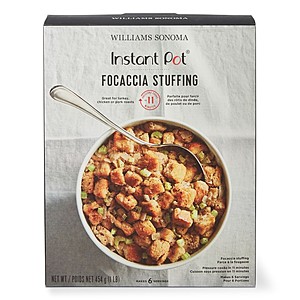 Williams-Sonoma Focaccia Instant Pot Stuffing Mix (Serves 6) $2, Pressure Cooker Sweet Mashed Potato Seasoning $2 & More + Free shipping