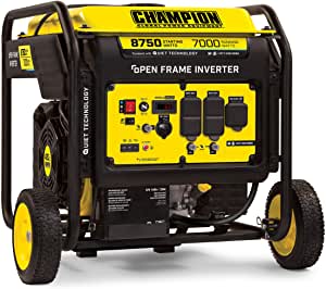 Champion 100520 8750 Inverter Generator Open Frame, Electric Start, Gas $917.23 at Amazon