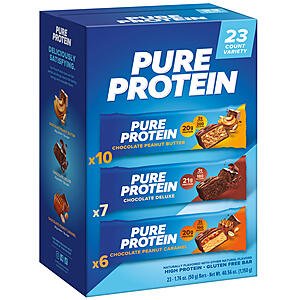 Sam's Club Members: 23-Count Pure Protein Bars Variety Pack $20 + Free S/H for Plus Members