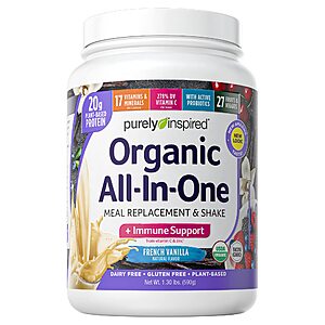 2-Count 1.3-lbs Purely Inspired All-in-One Meal Replacement Organic Protein Shake Powder (Vanilla or Chocolate) $29.58 ($14.79 each) w/ S&S + Free Shipping